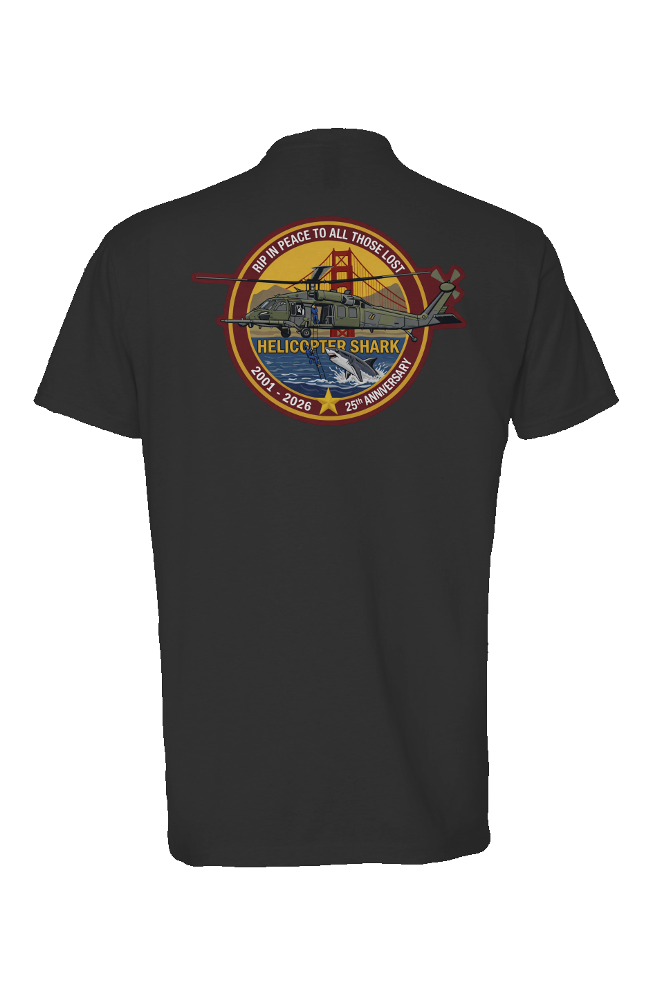 Helicopter Shark 25th Anniversary Memorial Shirt