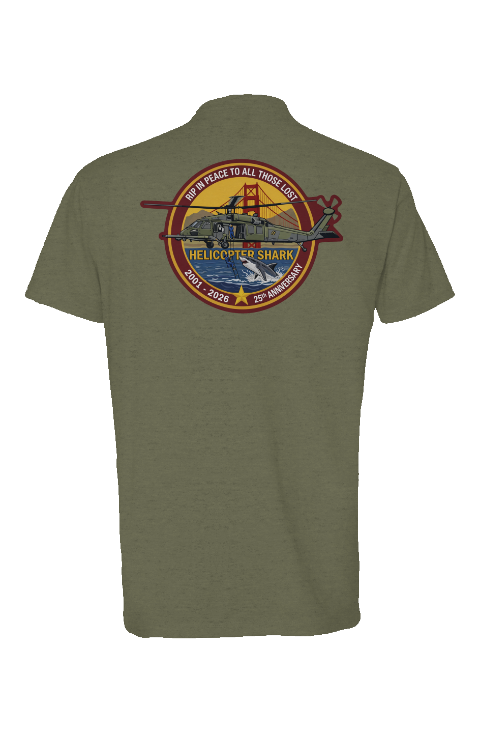 Helicopter Shark 25th Anniversary Memorial Shirt