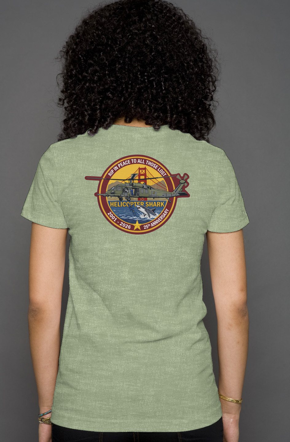 Helicopter Shark 25th Anniversary Memorial Shirt